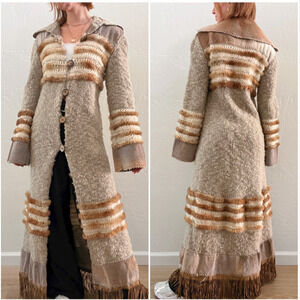 Christian Dior by John Galliano Vintage Fall 2000 Yak Cashmere Knit + Fur Coat